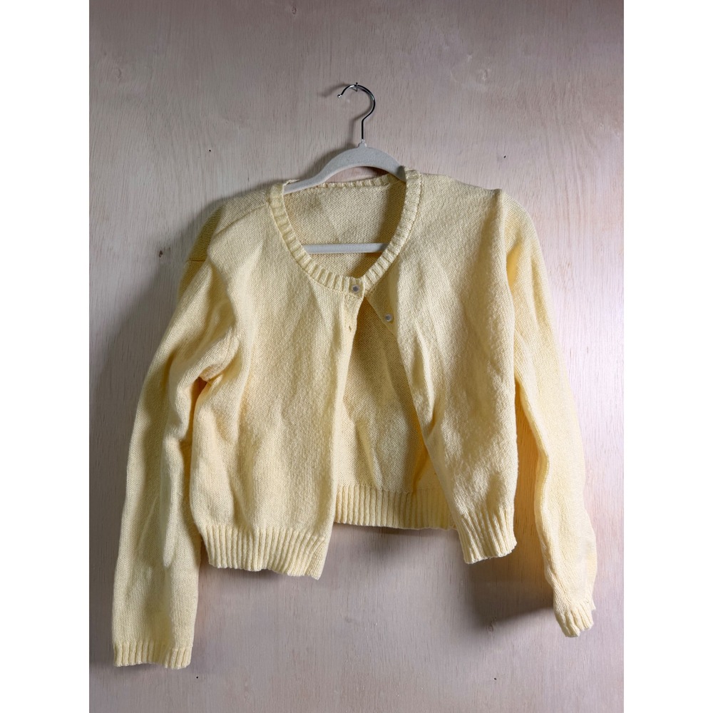 Soft Knit Yellow Cardigan Sweater